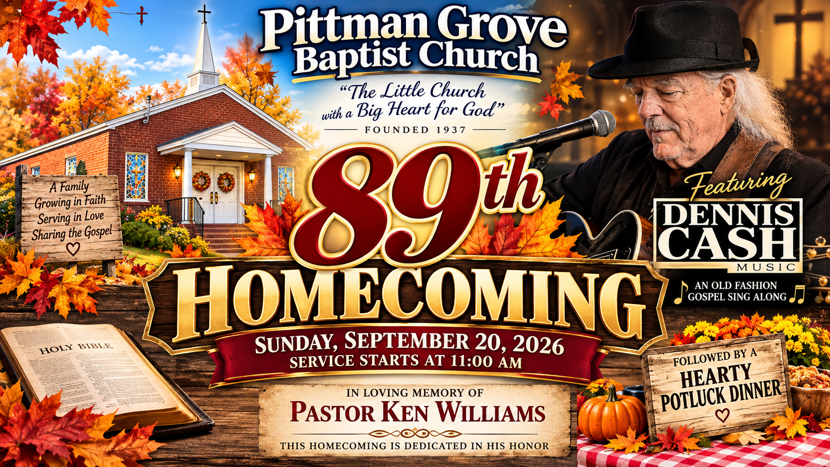 🍂 PITTMAN GROVE BAPTIST CHURCH — 89th HOMECOMING 🍂